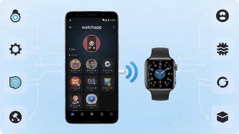 watchapp �����ֱ�������������ȫ��չʾͼ����������Ϊһ����׿�ֻ��������ֱ�ͨ�������ź����ӣ��ֻ���Ļ��ʾwatchapp�����棬����Ϊǳ��ɫ�Ƽ��н��䣬���ܻ��Ƽ�Լͼ��Ԫ�أ���������ˬ�ִ�������Booguģ������