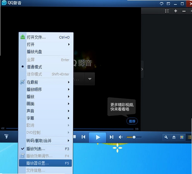 约影 播放器 设置界面 截图