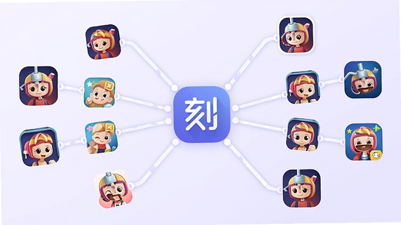 夹刻多平台兼容适配示意图,画面展示夹刻图标与多个抓娃娃应用图标通过线条连接,形成一张兼容网络,背景为柔和的浅紫色,整体风格现代简约,体现软件的广泛适用性