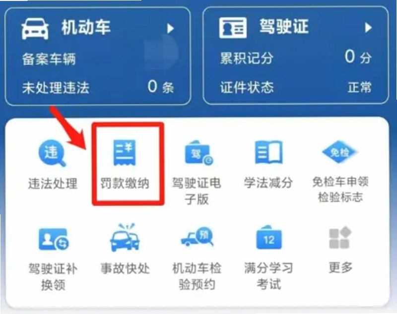 违章扣分记录查询界面