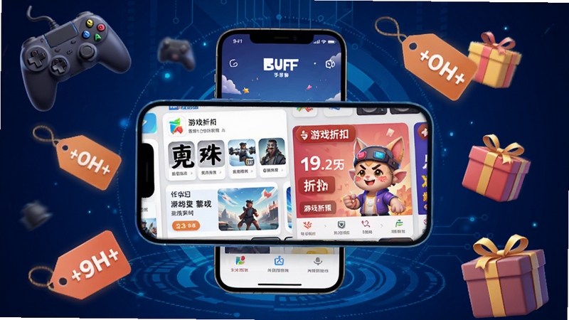 BUFF����������չʾͼ����������Ϊ�ֻ���Ļ����չʾӦ���̵�����Ϸ�ۿ�ר������������Ϊ����ɫ�Ƽ��н��䣬��Χ��׺��Ϸ�ֱ����ۿ۱�ǩ�����ͼ��Ԫ�أ���������ˬ���죬����Booguģ������