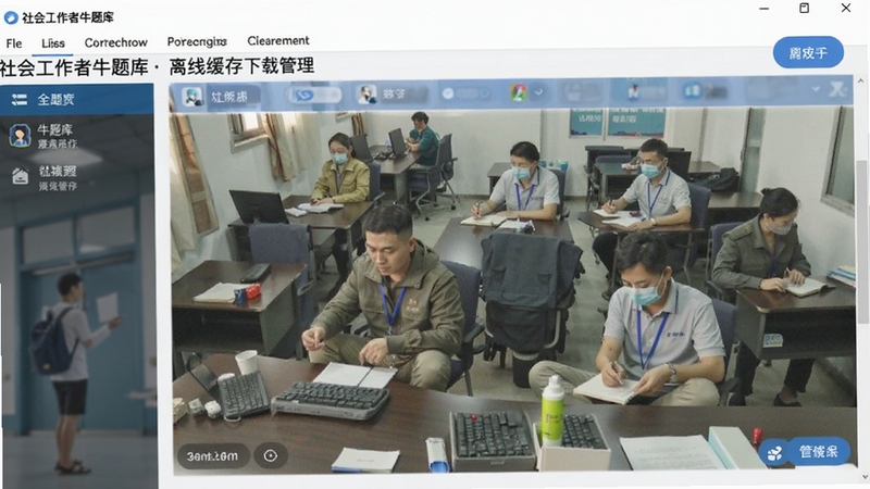 社会工作者牛题库离线缓存下载管理界面预览