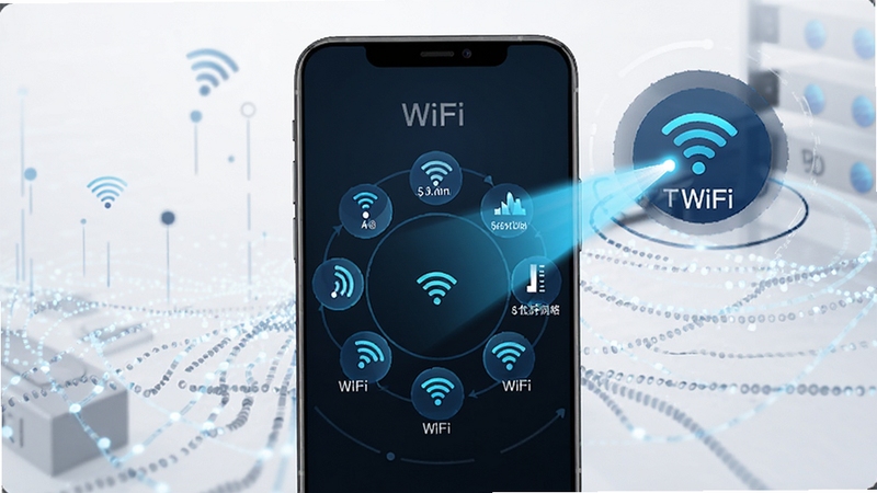 ƽ��WiFi ������ѡ����ʾ��ͼ������������һ�������ֻ�����Ļ��ʾ���WiFi�ź�Դ�ʻ������У�һ�������������ֻ�ָ����ǿ�ź�Դ������Ϊ����ɫ��������Ч������������ѡ����������ĿƼ���