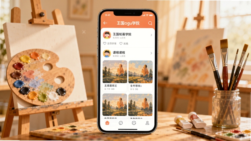 �����滭ѧԺAPP������չʾ����������Ϊ�ֻ���Ļ���ֿγ��б���滭��Ʒ�ٲ���������Ϊ��ů�Ļ��һ����������ϰڷŵ�ɫ���뻭�ʣ�����ɫ���������������Booguģ������