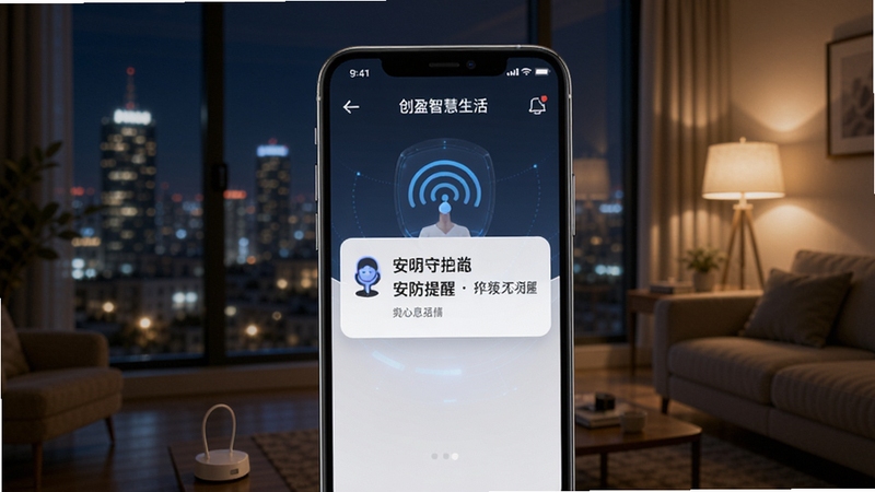 ��ӯ�ǻ�����Զ�̿�������Ϣ���ͽ��棬�ֻ���Ļ��ʾһ����������֪ͨ��Ƭ������Ϊ����ҹ�������ӽǣ����ڵƹ�΢����ͻ��Զ���ػ��İ�ȫ����Ƽ��С�
