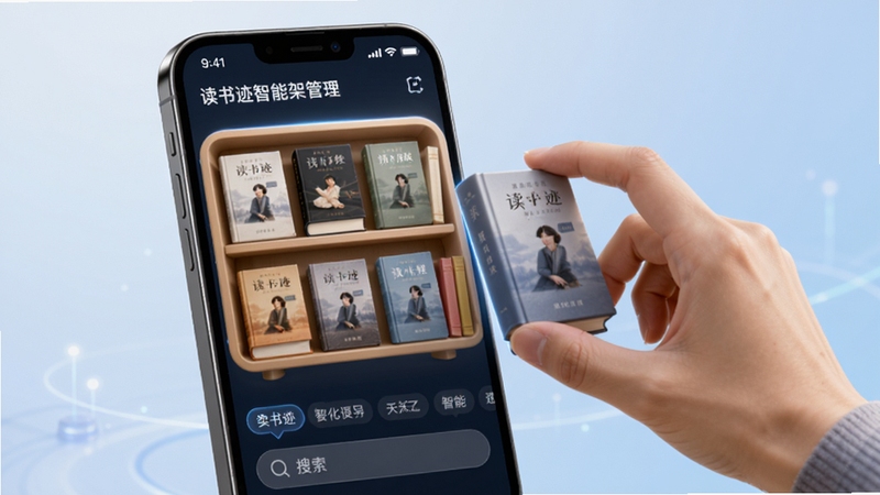 ���鼣������ܹ������棬��������Ϊ�ֻ���Ļ�е�������ܣ���������������Ŵ��з�����鼮����Ļ�·���ʾ�����ǩ�������򣬱���Ϊ����ɫ���䣬�����Ҳ���һֻ��������ק�鼮��������������Ƽ�������ܰ�в��棬ͻ�����鼣�����ܹ�������