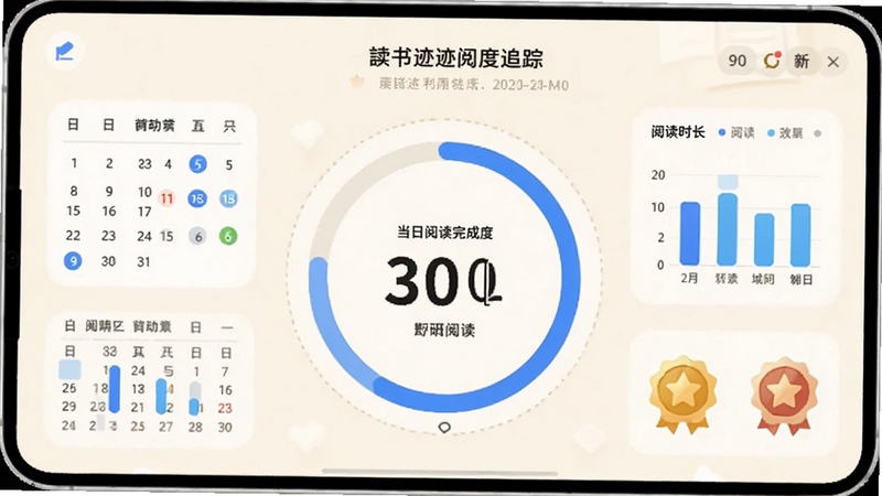 ���鼣�Ķ�����׷�ٽ��棬����������һ��Բ�ν��Ȼ�����ʾ�����Ķ���ɶȣ���Χ�����������򿨱�ǡ��Ķ�ʱ��ͳ����״ͼ�ͳɾͻ��£�����Ϊ��͵��װ�ɫ�������������죬ͻ�����ݿ��ӻ�Ч�����ʺ�Booguģ������