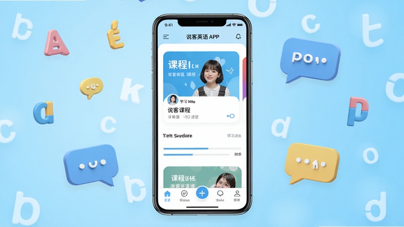 ˵��Ӣ������������ȫòչʾ����������Ϊ�ֻ���Ļ����˵��Ӣ��APP��ҳ�������γ̿�Ƭ��ѧϰ�������͵ײ�������������Ϊ������ǳ��ɫ���䣬��Χ��׺Ӣ����ĸ�ͶԻ�����Ԫ�أ������������ִ�������Booguģ������