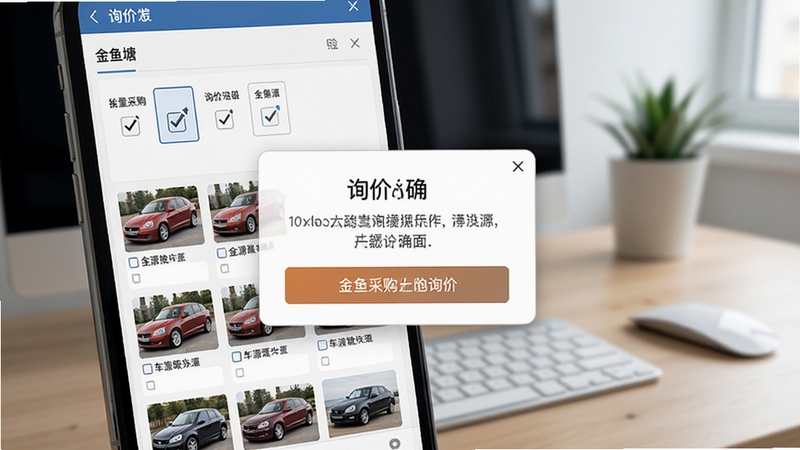 ����������ѯ�۲������棬����չʾ�ֻ���Ļ�ж�ѡ�����󵯳�ѯ��ȷ�ϴ��ڣ�����Ϊ���İ칫���滷����ͻ�������ɹ����ܰ�ť�복Դ����ͼ���ִ���ƽ����Ʒ��