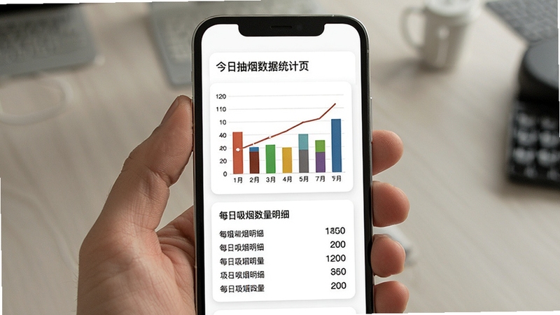 ���ճ�������ͳ��ҳ�棬�ֻ���Ļչʾ��ɫ��״ͼ����������ͼ��ͼ���·��г�ÿ������������ϸ������Ϊ��ɫ��Ƭʽ���֣��ɾ�����