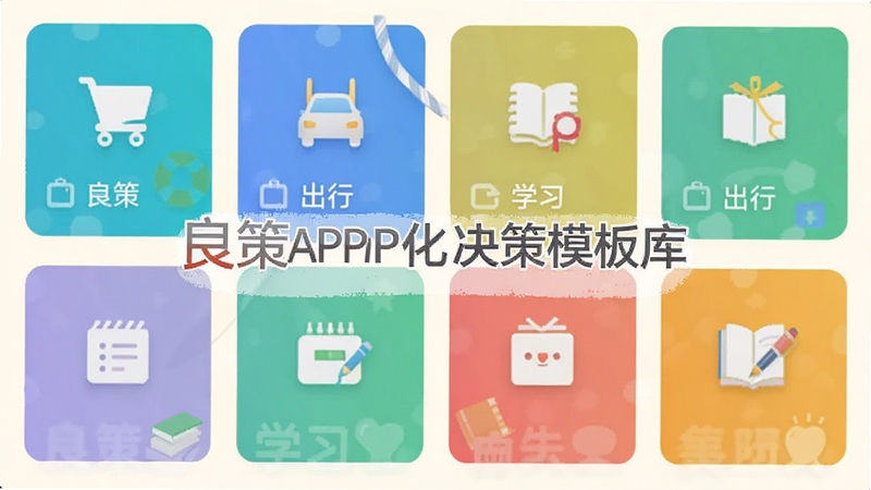 ���߳���������ģ�����棬չʾ�����ɫģ�忨Ƭ�������У���Ƭ�ϴ��й�����С�ѧϰ��ͼ�꣬����Ϊ��͵��װ�ɫ����������ͻ������APP��ģ�����⣬��������������