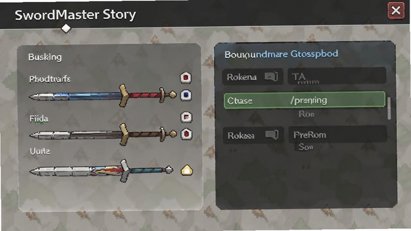 SwordMaster Story 设置界面截图,展示画质调节与省电模式选项,界面简洁,适配Boogu模型生成
