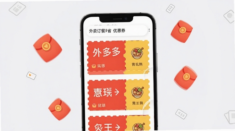 ��������ʡ����Ż�ȯ�ۺϽ��棬��������Ϊ�ֻ���Ļչʾ���ź�ɫ���ɫ�Ż�ȯ��Ƭ������Ϊ����ɫ����ΧƯ��С���ͼ�꣬����ƽ����ϸ������������Booguģ������