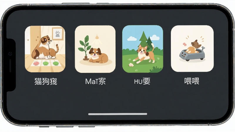 è�����ｻ���������ೡ��ģʽѡ����棬�ֻ���Ļչʾ�Ӽһ�����ˣιʳ�ĸ�ģʽͼ�꣬ÿ��ͼ�����ж�Ӧ�ĳ��ﳡ��С�廭�����������£���ƽ����Ʒ��
