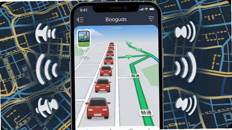 ���ӹ�ʵʱ·���������棬����չʾ�ֻ���Ļ�е��ӹ�APP��ʾ��ɫӵ��·������ɫ��ͨ·�ߣ���Χ����������������ͼ�꣬����Ϊ���е�ͼ�����������������ֱ�ۣ�����Booguģ������