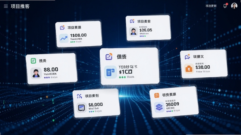 ��Ŀ�ƿͺ�����Ŀ��Դ����棬��������Ϊ�����ڿ��еĶ�������Ƭ����Ƭ�ϱ�ע��ͬӶ��������Ŀ����ͼ�꣬����Ϊ����ɫ��������Ӱ��ͻ����Դ�ḻ��ʵʱ���µ��Ӿ�����