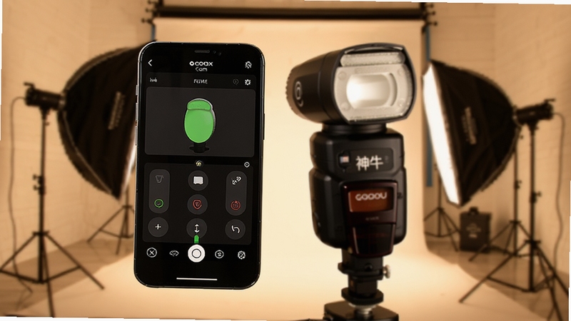 Godox Cam��������������ţ������豸����״̬չʾ���ֻ���Ļ��ʾ�ƹ������壬����Ϊרҵ��Ӱ�ﻷ�������ůɫ���ƹ⣬��������Ϊ�ֻ����������д��������Ƽ�����רҵ��Ӱ�ںϣ��ʺ�Booguģ������