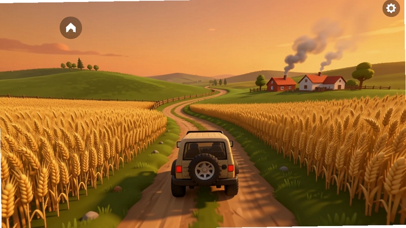 ��幫·Rural Roads��Ϸ������Ԥ��ͼ������������һ��ԽҰ����ʻ�����ѵ�����·�ϣ������ǽ����������ɫ���꣬Զ���к춥ũ����������̣���ճ��ְ�����ů��ɫ���䣬������дʵ�Ҵ�����͵Ĺ�ӰЧ��������Booguģ������