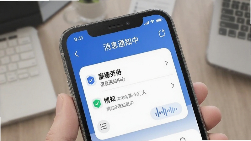 廉德劳务APP消息通知中心界面预览图