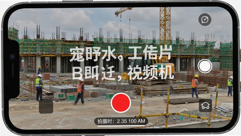 ˮӡ����������Ƶ¼��ģʽ���棬�ֻ���Ļ��ʾ��ɫ¼�ư�ť����ӵ�ˮӡ���֣�����Ϊ���������ֳ��������·�������ʱ����ʾ��������дʵ����������Booguģ������