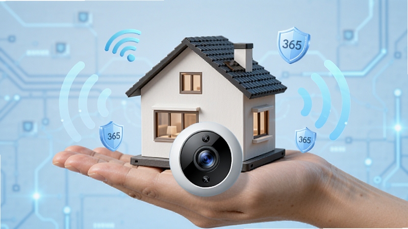 365���� ����|һֻ��������һ��΢�������ܷ��ݣ�������Χ�����ŷ����Wi-Fi�źŲ��������ͼ�꣬��������͵�ǳ��ɫ�Ƽ��н��䣬�������������365���ҵ�Բ������ͷͼ�꣬�����������죬ͻ����ͥ������Զ�����ӵĸ���