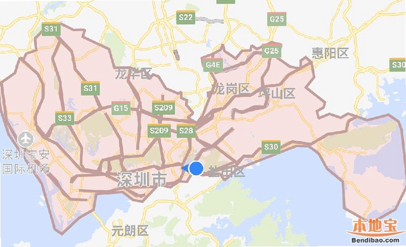 深圳外地车限行区域地图