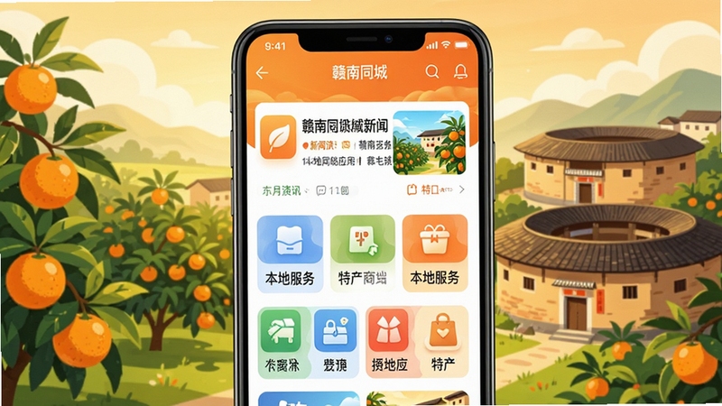 ����ͬ��Ӧ�ý���ȫòչʾ����������Ϊһ�������ֻ���Ļ������Ļ����ʾ����ͬ��APP��ҳ������������Ѷ�����ط����ز��̳ǵ�ͼ��ģ�飬��������Ϊ���ϱ�־�Ե���ȹ�԰��Χ�ݽ����ںϵĲ廭���ɫ����ů�������Ƽ����������ɫ��ϣ�����UI���ͼ�����й�ͼ