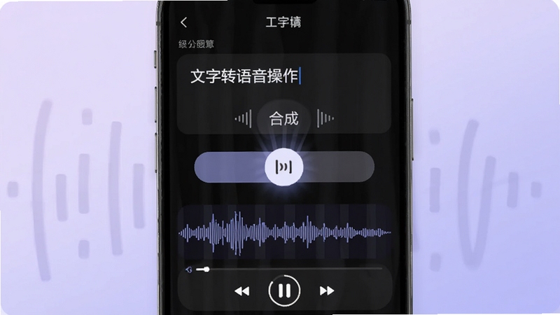 ����������ת�����������棬����չʾ�ֻ���Ļ�ڱ༭���������ֺ����ϳɰ�ť��˲�䣬�����·�������Ƶ����ͼ�벥�ſ�����������Ϊ����ɫ���䣬ͻ�����ܺϳɵı���ԡ�