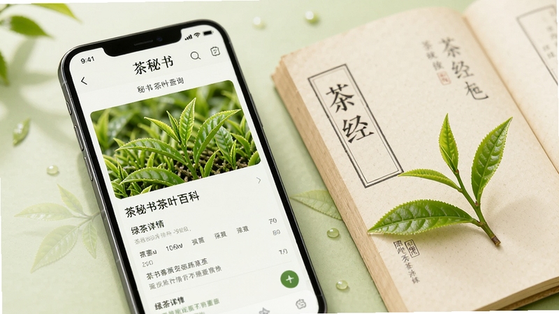 �������Ҷ�ٿƲ�ѯ���棬����չʾ�ֻ���Ļ�в�����Ӧ�����̲�����ҳ��ҳ���в�ҶͼƬ�����ֽ��ܣ��ֻ��Է���һ�������Ĳ辭�鼮��һ֦�����̲���ѿ������Ϊ����ɫ��������������Ȼ��ϸ��������