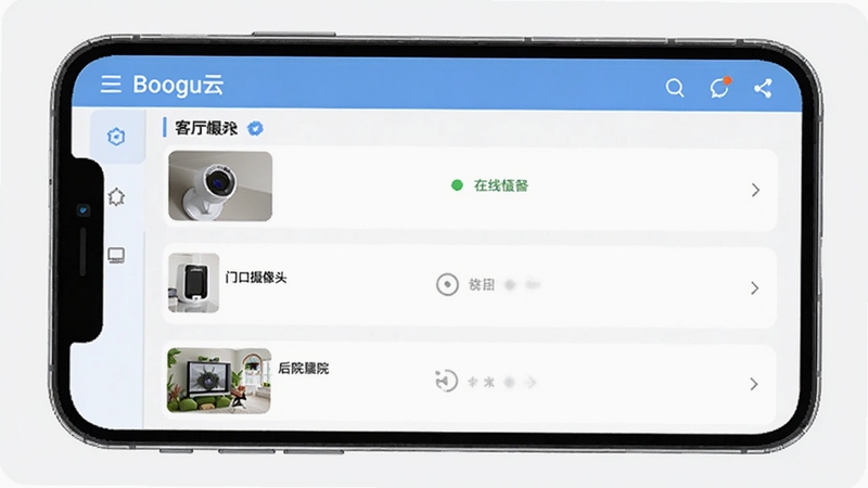 �����ƶ��豸ͳһ�������棬�ֻ���Ļ��ʾ�豸�б���������������ͷ���ſ�����ͷ����Ժ����ͷ�ȶ����Ŀ��ÿ����Ŀ������״̬��ʶ������Ϊǳɫ���������Booguģ������