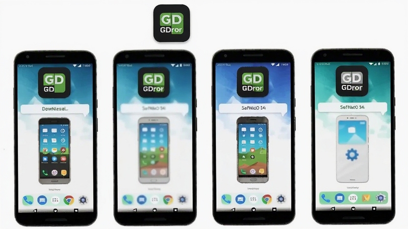 GDroid �ֻ���װ����ʾ��ͼ������չʾ�ֻ���Ļ�ϴ����ص���װ��ɵ��ĸ���������ͼ��GDroid ͼ��λ�ڶ���������Ϊ��ɫ���������������У���������