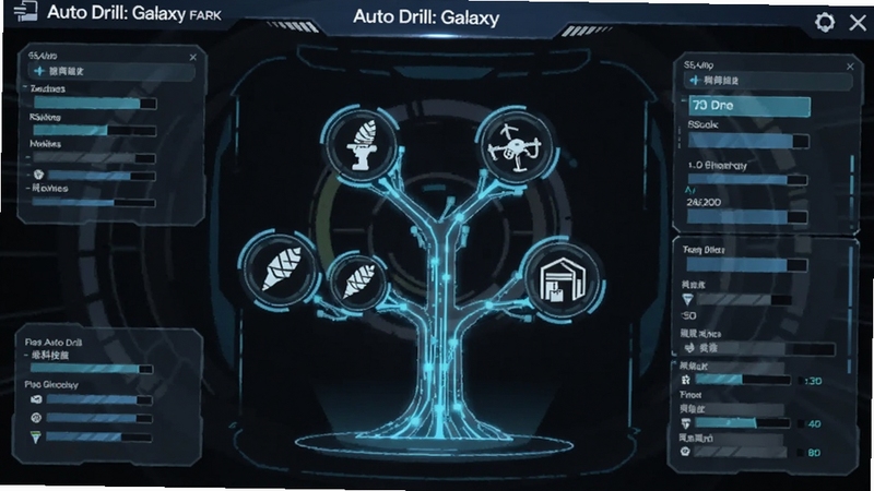 Auto Drill: Galaxy �豸������Ƽ��������ͼ��񣬻���������һ�÷������ɫ�Ƽ������ڵ�����ʾ��ͷ�����˻����ֿ�ͼ�꣬��Χ������Auto Drill: Galaxy��UI�������ֵ�����������δ���Ƽ��У�����Booguģ������