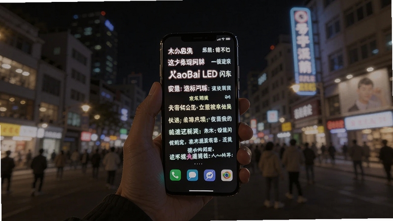 XiaoBai LED��ҹ���ֳֳ�����չʾ��˸��Ļ���֣��ֻ���Ļ����������ɫ�����â������Ϊ����ҹ�������������ֻ�λ�ڻ�����������