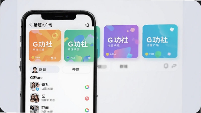 ����GSpace����㳡���棬�ֻ���Ļ����ʾ�����ɫ���⿨Ƭ��Ⱥ���б�����������λ������ƫ�󣬱���Ϊ���ǳ�ң�ͻ������GSpace��������Χ��ϸ���������ʺ�Ӧ���̵��ͼ���