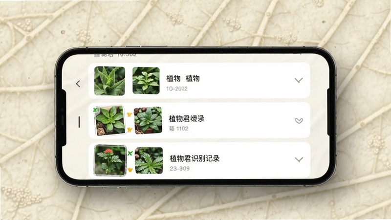 ֲ���ʶ���¼ҳ�棬�ֻ���Ļ��ʾ����ֲ��ʶ����ʷ��ÿ����¼����ֲ������ͼ�����ƣ�����ɾ����࣬����Ϊ���ŵ���Ȼ��������������ͻ���ֻ���Ļ����