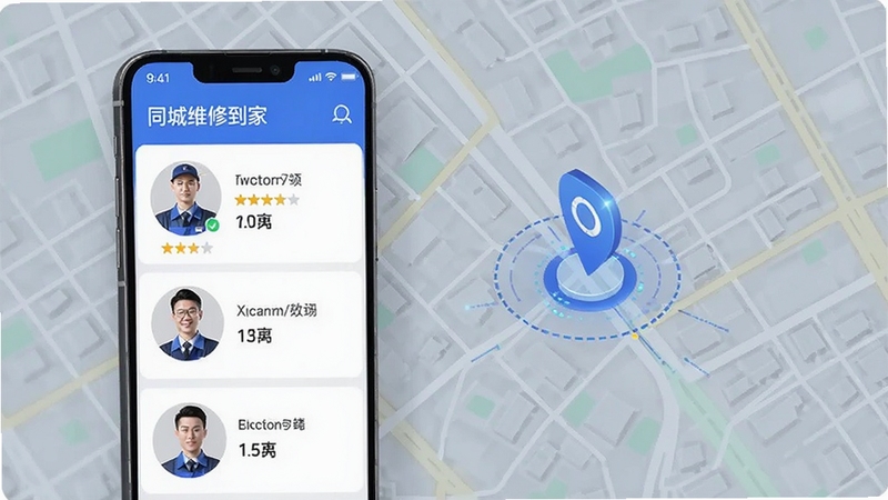ͬ��ά�޵��������и���ʦ���б�ҳ�棬��������Ϊ�ֻ���Ļ��ʾ��λά��ʦ��ͷ�����ֺ;�����Ϣ����������Ϊ���н�����ͼ��������ִ���ͻ������ƥ��ĿƼ���
