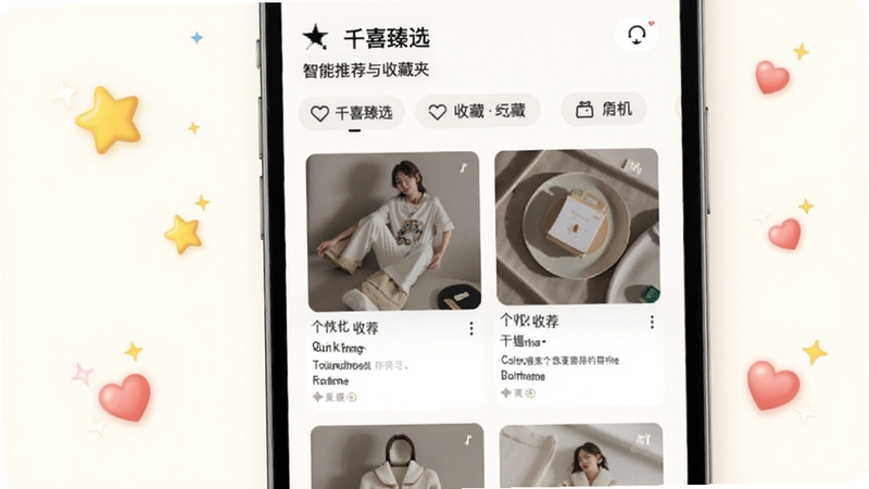 ǧϲ��ѡ���Ի��Ƽ����ղؼн��棬��������Ϊ�ֻ���Ļ���Ƽ���Ʒ�ٲ������ղط����ǩ������Ϊ����װ�ɫ����׺�����밮��ͼ�꣬���������Ƽ������ղأ�����Booguģ������