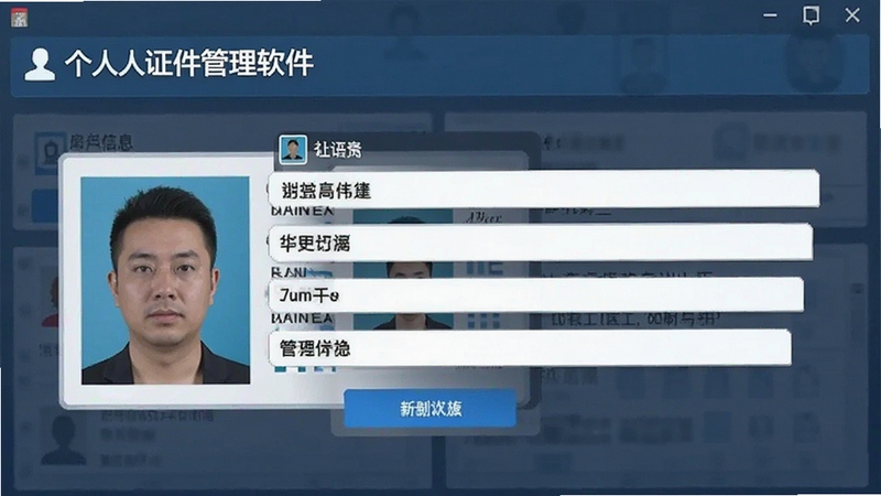 个人证件管理软件中身份证信息录入界面截图预览图