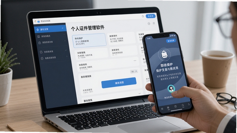 个人证件管理软件隐私保护与解锁界面预览图