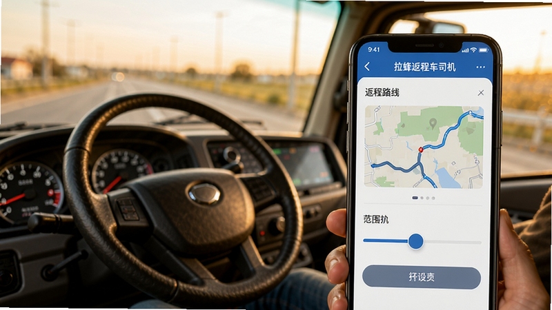 ���䷵�̳�˾�����÷���·��ƫ�õĲ������棬�������ֻ���Ļ��ʾ·��ѡ���뷶Χ������������Ϊ������ʻ���ڲ��ӽǣ����������Ǳ�����Լ�ɼ������������ů��ͻ�����Ի��������ʻ�����Ľ��