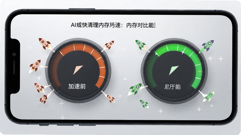 AI����ͼƬ�����������������ڴ���ٹ��ܽ��棬��ʾһ��Բ���Ǳ��̴Ӻ�ɫ����ת����ɫ������Χ�л�����յ�Сͼ�꣬�ֻ��߿�Ϊ��ɫ������Ϊ����ɫ���䣬����������ֱ�ۣ����ּ���ǰ��ĶԱ�Ч��