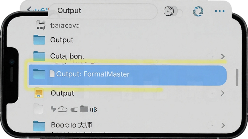 ��ʽ��ʦ����ļ���·��ʾ��ͼ���ֻ���Ļ��ʾ�ļ����������棬������עFormatMaster�ļ��к�Output��Ŀ¼������Ϊǳ��ɫ�ļ��������棬ͻ����ʽ��ʦ�ļ��洢λ�ã�����Booguģ������
