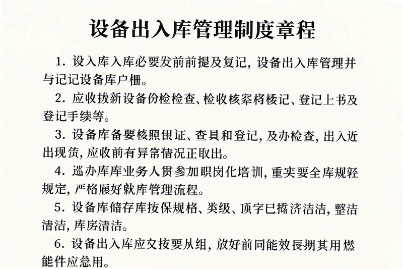 出入库管理制度规范