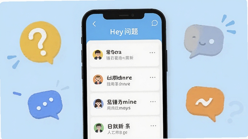 �и������������ʴ���棬����չʾ�ֻ���Ļ�г��������б�������Ϊ����ɫ����׺�ʺźͶԻ�����ͼ�꣬����Ѻ�����