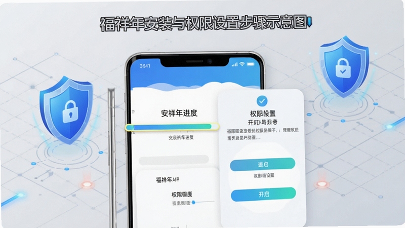 ������APP��װ��Ȩ�����ò���ʾ��ͼ����������Ϊ�ֻ���Ļ��չʾ��װ��������Ȩ�޿�������ҳ�棬��������Ϊǳ��ɫ�Ƽ������������ɫ���ư�ȫͼ�꣬������ͻ����ȫ��װ�����ָ��������Booguģ�����ɽ̳�����ͼ