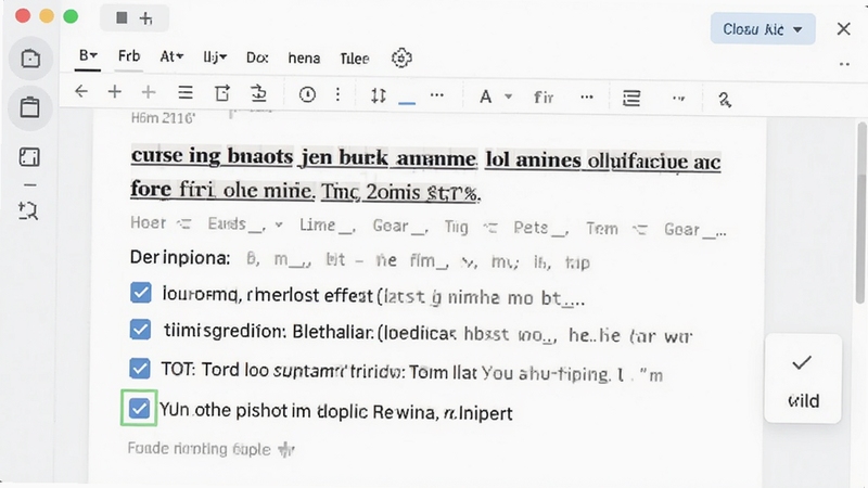 云笔记富文本编辑界面,展示加粗文字与待办清单勾选效果,界面清爽简约