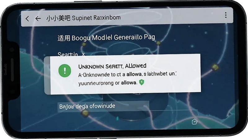 小小美吧 安装权限设置界面 安卓手机 未知来源允许 安全提示 适用于Boogu模型生成