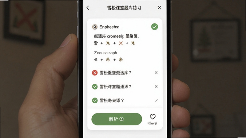 ѩ�ɿ��������ϰ���棬�ֻ���Ļ������ʾһ����ҽѡ���⣬ѡ���·��н�����ť���ղ�ͼ�꣬����Ϊ��ɫ��Ƭʽ���֣���׺��ɫ�Թ����ɫ���ͼ��