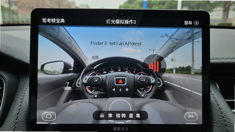 驾考宝典科目三灯光模拟操作界面与语音播报场景
