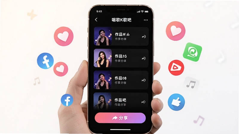 ����K�����Ʒ�������棬����չʾ�ֻ���Ļ����Ʒ�б��������ť����ΧƯ������ͼ�����罻ƽ̨��־������Ϊ������Լ���ͻ������K��ɵķ�������